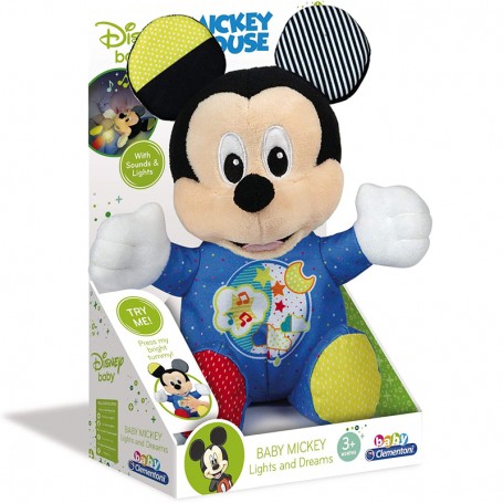 PELUCHE DISNEY BABY MICKEY LIGHTS AND DREAMS CLEMENTONI 17206